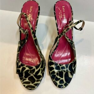 Kate Spade Black and Cream Patterned Heels